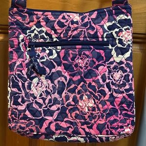 Vera Bradley Pink and Navy Floral Shoulder Bag